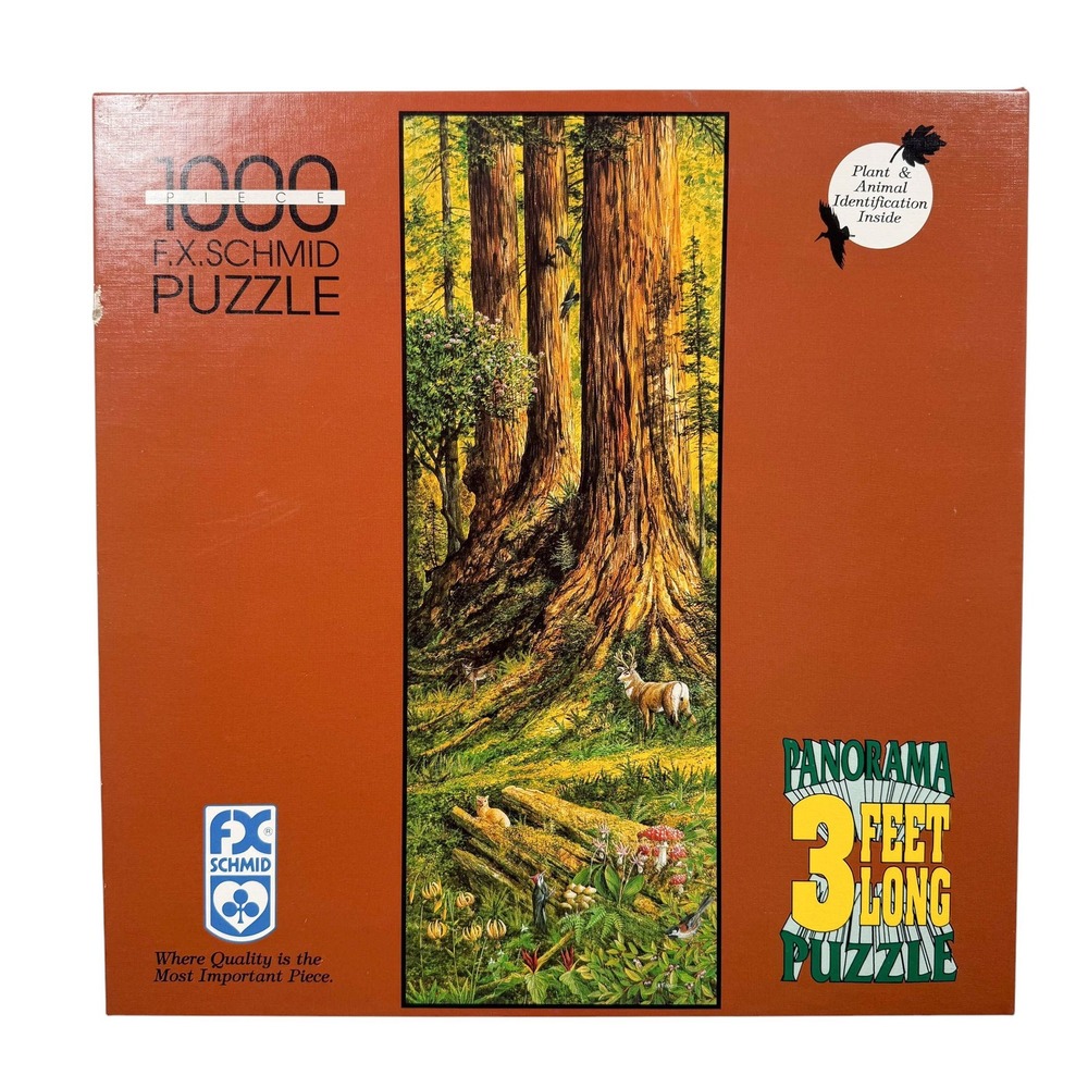 FX Schmid 1000 Pcs Panorama Puzzle California Redwoods Larry The Grove UNCOUNTED